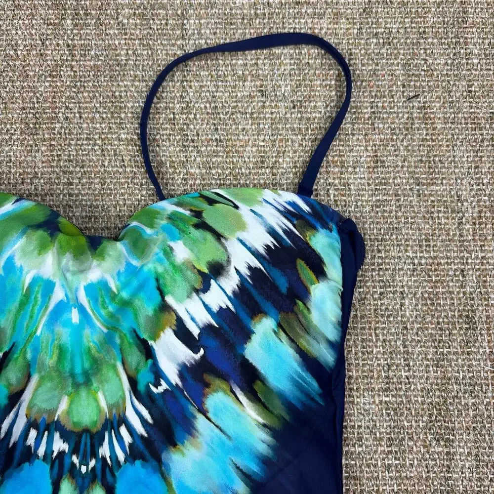 🌊 La Blanca | Size 6 | Navy Ikat Print One Piece Swimsuit